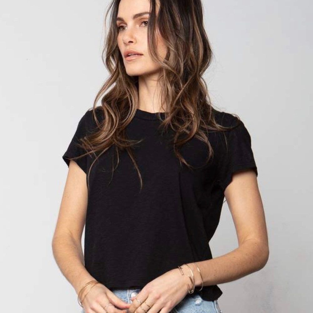 Stillwater Basic Black Boxy Cotton Tee NWOT